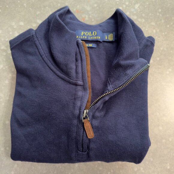 Polo Ralph Lauren Navy Quarter-Zip Pullover Sweater – Size L  Description: - Picture 2 of 10
